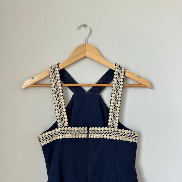 Lilly Pulitzer Vena Halter Neck Embroidered Mini Shift Dress Blue 00 - Picture 3 of 7